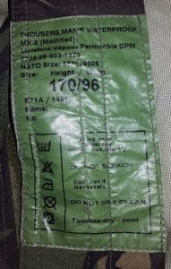 British SAS DPM goretex pants